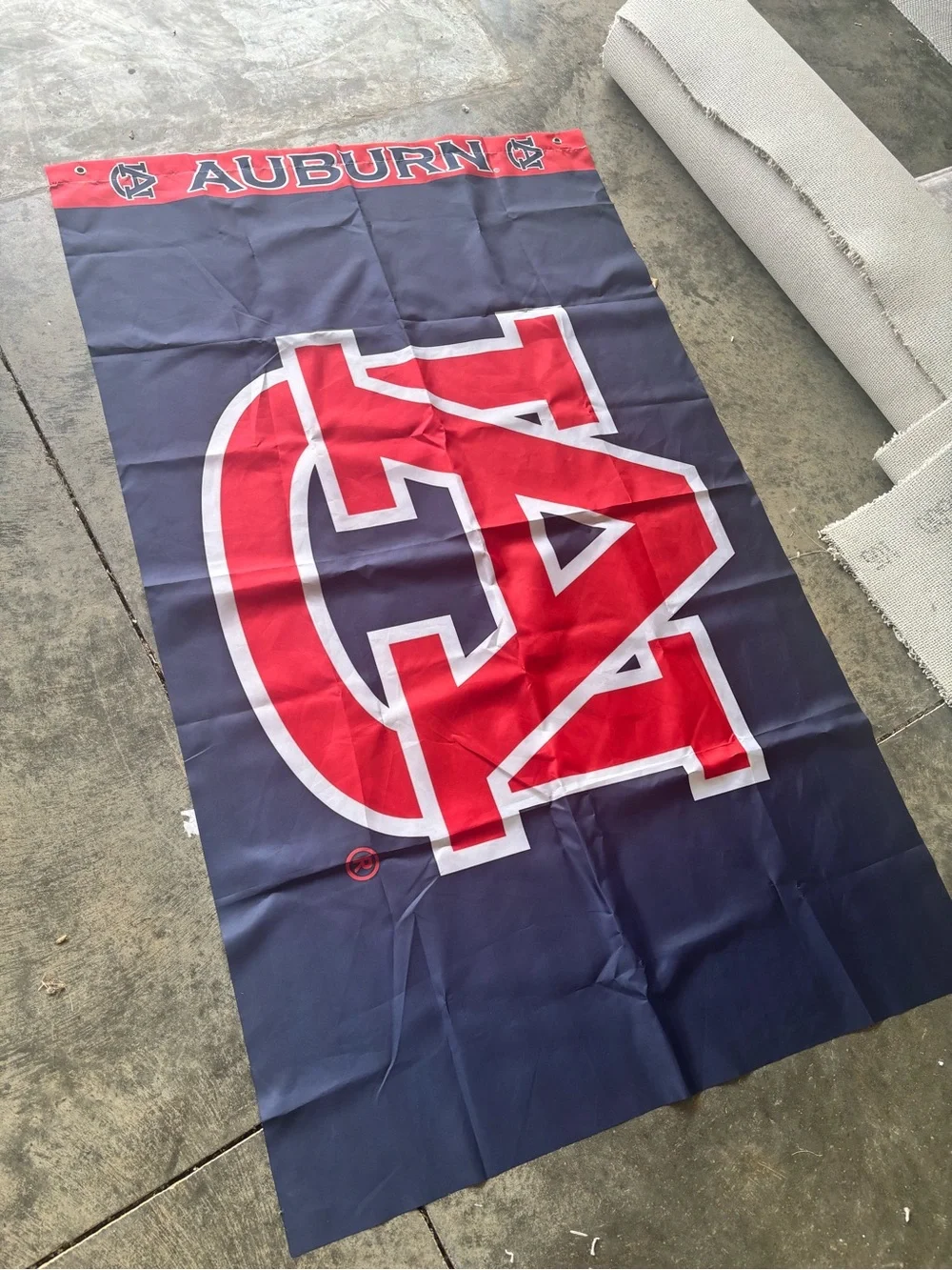 Tigers 3'x5' Outdoor/Indoor Wall Flag - Navy & Orange Auburn Printed Header 3x5